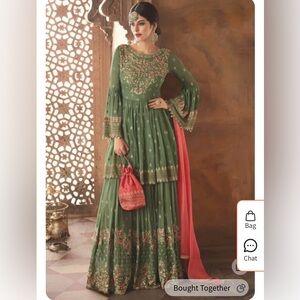 Green Floral Women's Salwar Kameez | Great for Indian Wedding